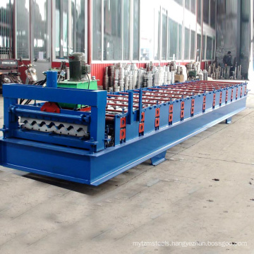 35-125-750 aluminium colored steel roof roll forming step tiles machine,roll panel forming machine